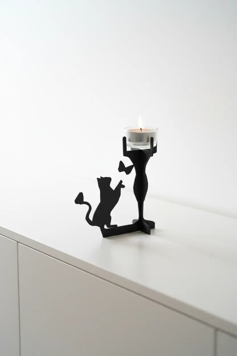 Teelichtständer auf weißem Hintergrund