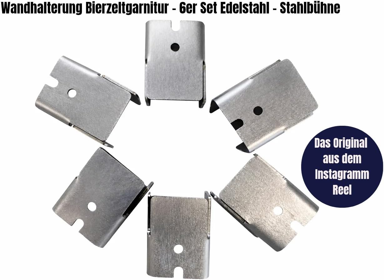 Wandhalterung Bierzeltgarnitur, 6er Set, Edelstahl