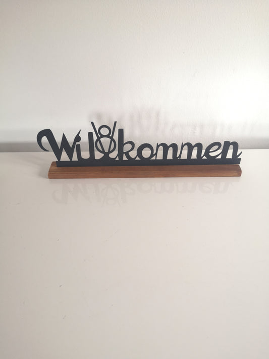 Dekoleiste Tischdeko Willkommen mit Motiv