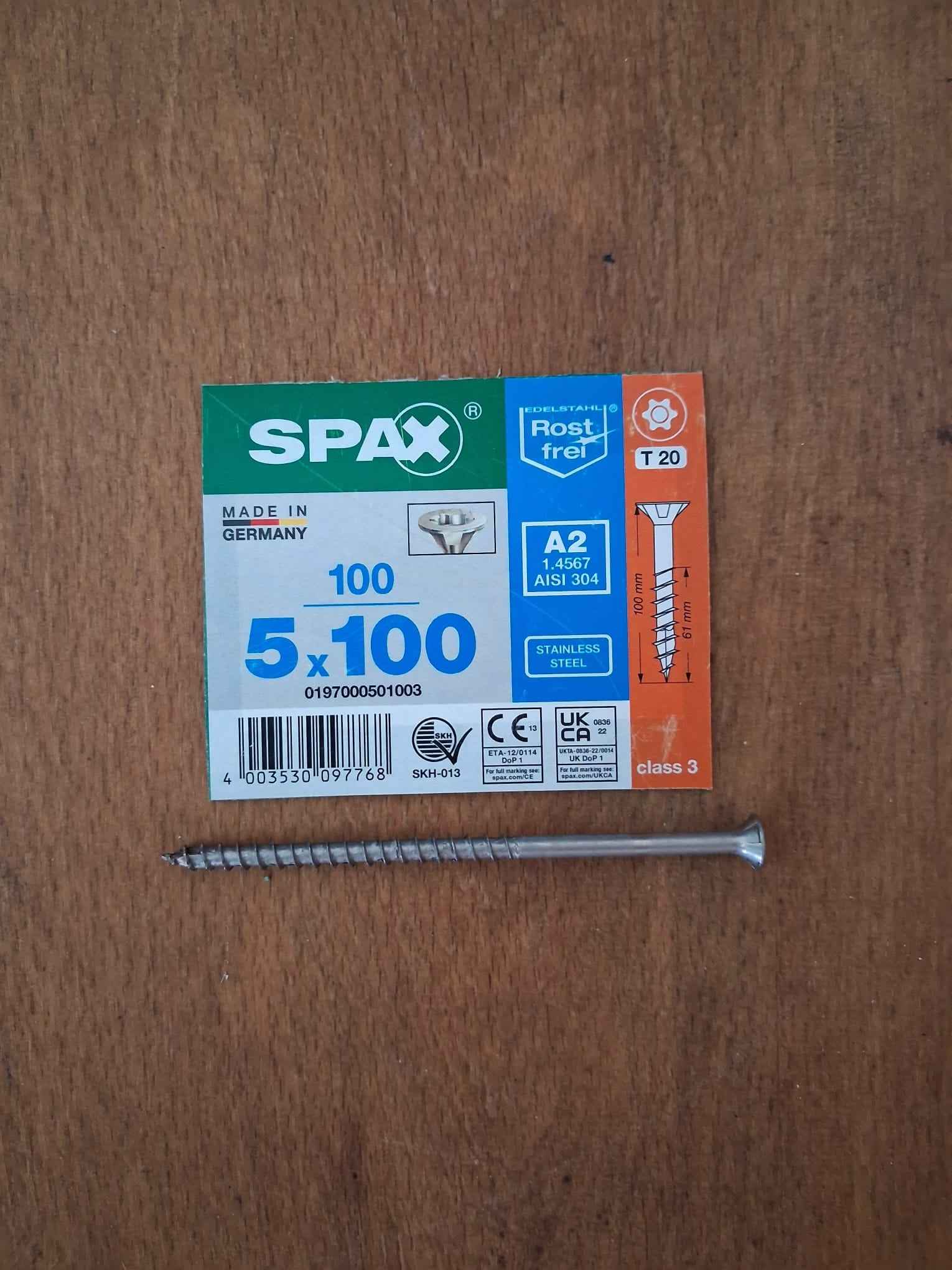 Premium Edelstahl-Schrauben A2 / 1.4301 Universelle Profi-Qualität  Größe 5x100
