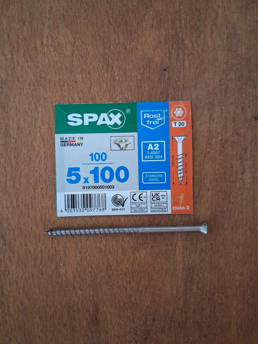 Premium Edelstahl-Schrauben A2 / 1.4301 Universelle Profi-Qualität  Größe 5x100
