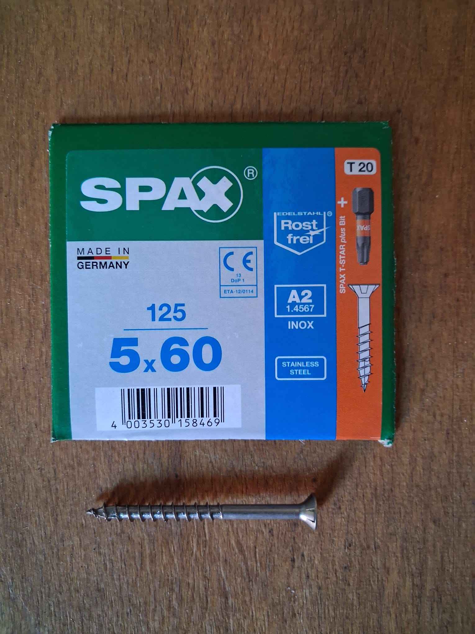 Premium Edelstahl-Schrauben A2 /  Profi-Qualität 5x60mm und KOSTENLOSE SENKUNG DAZU!