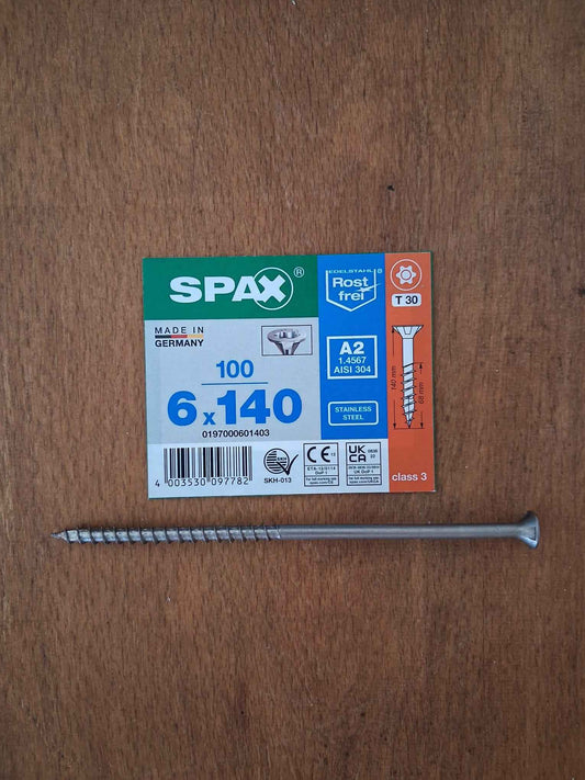 Premium Edelstahl-Schrauben A2 / 1.4301 Universelle Profi-Qualität  Größe 6x140
