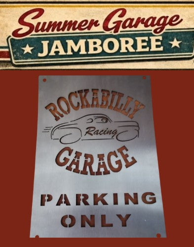 Rockabilly Garage: Parking Only Edelstahl-Schild