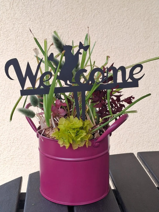 Gartenstecker Blumenstecker  mit gelasertem Motiv