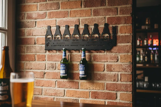 Bierflaschen Wandhalter Halter – Getränkehalter für  Büro Küche Bar, Keller und Partyraum