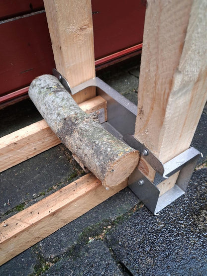 Holzstapelhilfe aus Edelstahl – Brennholzregal-Halter V2A