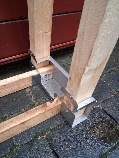 Holzstapelhilfe aus Edelstahl – Brennholzregal-Halter V2A