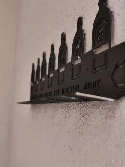 Jägermeister Flaschenregal aus Stahl - Getränkeplaner - Stahlbühne