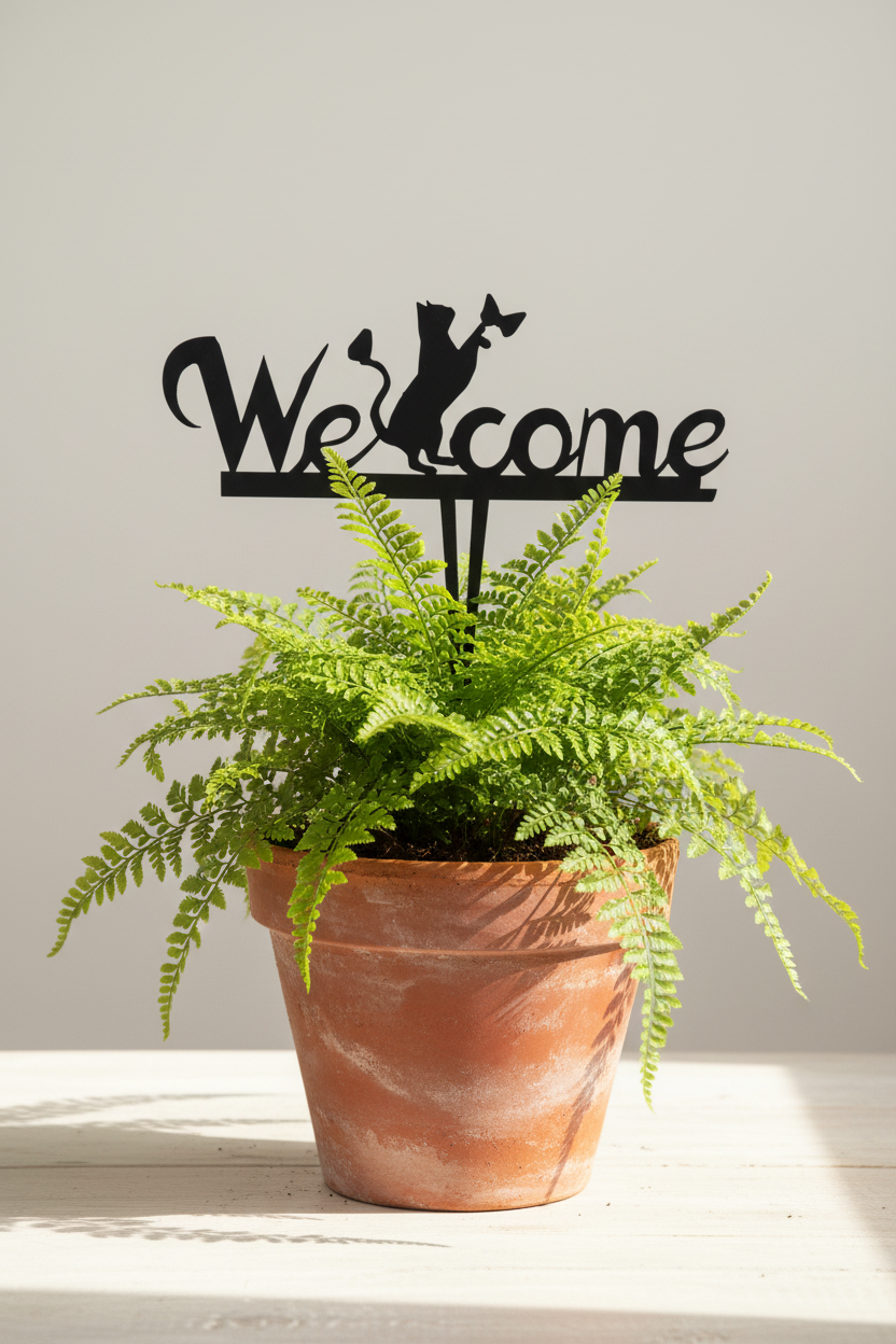 Welcome Katze Blumenstecker Lifestyle